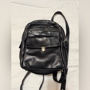 Perlina Black Leather Bag with Silver Accents